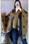 Women's winter double-sided poncho shoulder 140x140 - 2