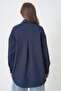 Women's Navy Blue 100% Cotton Oversize Tunic Shirt 30017 - 6