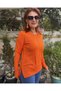 V-Neck Striped Sweater Orange - 2