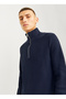 Crew Neck A-Form Fit Navy Blue Men's Sweater 12257773_Jjeperfect Knit Half Zip S - 3