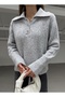 Soft Textured Polo Neck Renata Knitwear Sweater - 2
