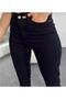 Ns-42663 Women's High Waist Black Cut-Out Hem Jean Mom Jeans Slim Fit Denim Pants - 4