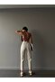 NS-48088 Cream Mom Jeans High-Waist Slim-Fit Denim Pants - 2