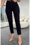 Ns-42663 Women's High Waist Black Cut-Out Hem Jean Mom Jeans Slim Fit Denim Pants - 5