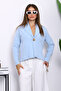 Baby Blue Single Button Angora Soft Cardigan - 2