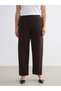Lcw Everyday Brown Wide Leg Women's Trousers with Elastic Waist - 6