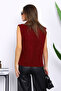 Burgundy Front Tie Short Angora Soft Vest - 4