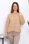 Mink Buttoned Glitter Angora Soft Knit Cardigan - 3