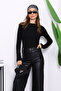 Black Crew Neck Modal Blouse