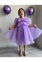Lilac Girl's Princess Dress Sparkling Stone Bow Detail Birthday Evening Dress - 5