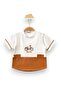 Cycling Embroidered White & Brown T-Shirt and Shorts 2-Piece Baby Boy Top - Bottom Set - 3
