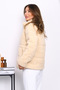 Beige Zippered Lined Short Plush Coat - 3