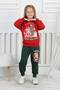 Girl's Labubu Christmas Three-Thread Non-Shedding Fabric Full Mold Suit Christmas - 2