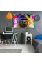 Tablou cap maimuta fundal abstract multicolor, cod 4986 - 4