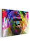 Tablou cap maimuta fundal abstract multicolor, cod 4986