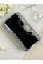 Silver Janjan Color Stone Pearl Detailed Handle Women's Evening Dress Bag - 7