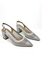 Transparent Stone 6 cm Thick Heel Shoes 01601 - 2