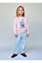 Girl's Cotton Pink Squeeze the Day Printed Tracksuit Set - Striped Bottom Model - 2
