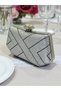 Silver Black Color Stone Pearl Detailed Handle Women's Evening Dress Bag - 4