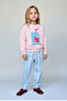Girl's Cotton Pink Squeeze the Day Printed Tracksuit Set - Striped Bottom Model