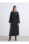 Black Elastic Waist A-Line Skirt