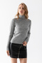 High Neck Slim Fit Bodysuit, Ribbed Knit Sweater, High Neck Slim Fit Sweater. - 8