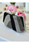 Black Silver Platinum Color Stone Pearl Detailed Handle Women's Evening Dress Bag - 4