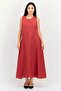 Women Solid Maxi Dress, Red