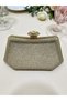 Gold Color Stone Pearl Detailed Handle Women's Evening Dress Bag - 5