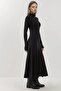 Textured Half Turtleneck Long Dress Busem Collection - 5
