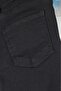 Boy's Double-Sided Adjustable Waist Straight-Leg Black Jean Pants with Pockets - 2