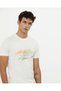 Crew Neck Short Sleeves T-Shirt, Relaxed Fit, Harmony Watercolour Design, Cream
