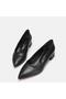 Large Size Short Heel Stiletto 3.5cm 41-42-43-44-Black Leather - 5