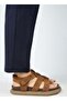 Capra Women's Genuine Leather Scarf Velcro Tan Sandals