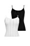 Women's 2-Piece Thin Strap Heart Jacquard Pattern Colorful Tank Top Vr.L20.23I.123.Y01
