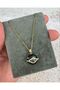 Blue Eye Stainless Steel Necklace with Zircon Stone - 2