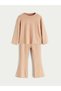 Crew Neck Printed Baby Girl Sweatshirt and Leggings