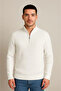 Men's Half-Zip Knit Sweater – Thessaloniki Knit, Stand Collar, Cotton Woven, Regular Fit Long Sleeve K - 2