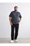 Anthracite Large Size Printed Combed Cotton Men's T-Shirt from Plus-Store - 3