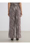 Lcw Comfort Brown Elastic Waist Zebra Patterned Women's Trousers W5M314Z8 - 4