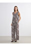Lcw Comfort Brown Elastic Waist Zebra Patterned Women's Trousers W5M314Z8