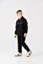 Generation Casual Brand Written Stripe Printed Fleece Boys' Bottom-Top Tracksuit Set - 3
