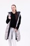 Gray Black Double-Sided Hooded Long Puffer Vest - 8
