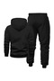 Minimalist Men's Hoodie Set with Horizontal Stripe Detail - 2