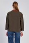 Women's Zippered Jacket with Collar Garnish - Khaki - 5