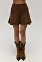 Nordis Volanlı Light Brown Knitwear Mini Skirt - 4