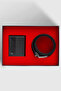 -Set 7- 100% Genuine Leather Special Gift Boxed Groom Belt Wallet Dowry Set Black - 2