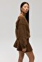 Nordis Volanlı Light Brown Knitwear Mini Skirt - 3
