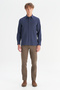 100% Cotton Regular Fit Regular Cut Navy Blue Shirt - 2
