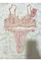 Underwire Lace Tulle Bra Panty Set - 2